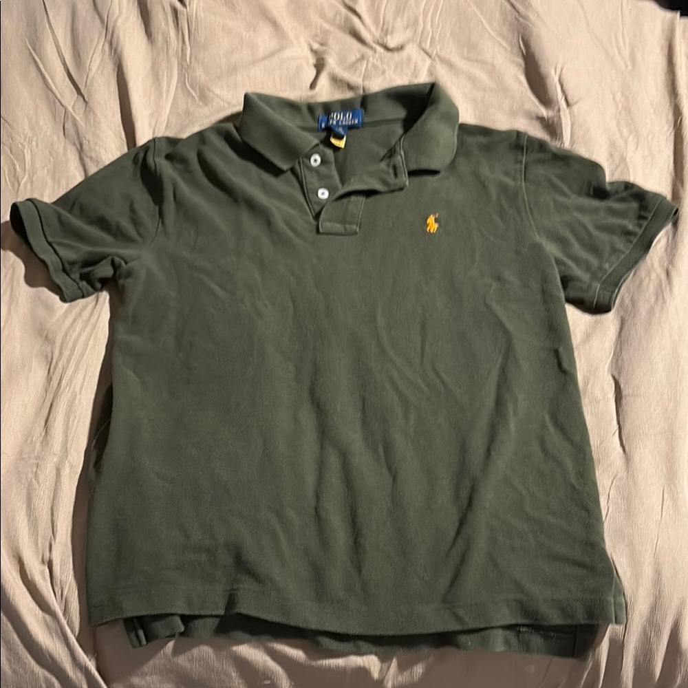 Ralph Lauren Olive Polo with Orange Emblem